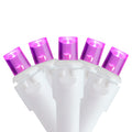 Set Of 50 Pink Led Wide Angle Christmas Lights White Wire
