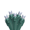 Set Of 50 Pure White Led Wide Angle Christmas Lights Green Wire