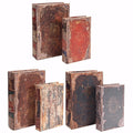 Set Of 6 Antique Distressed Book Boxes Multicolor 3 Assortment