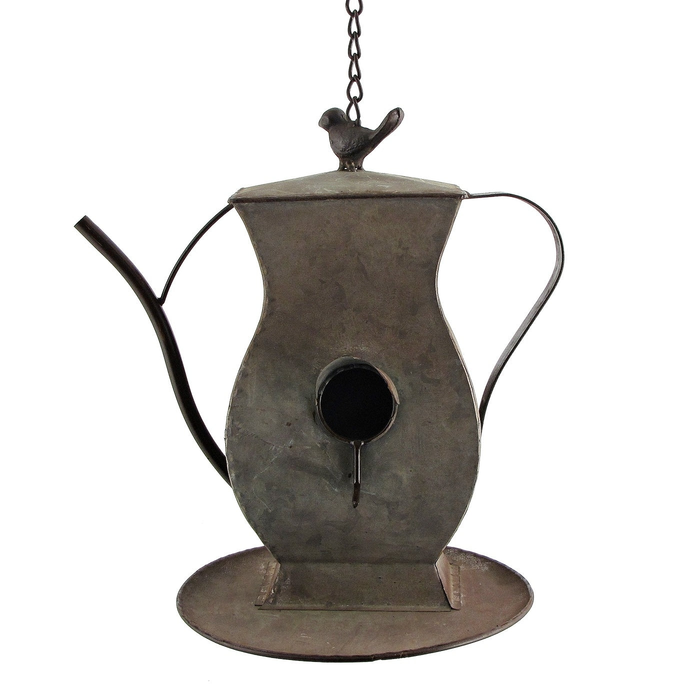 Set Of 6 Assorted Style Galvanized Teapot Birdhouses