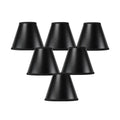 Set Of 6 Black Parchment Gold Lined Chandelier Candle Clip Lamp Shade 3X6X5