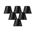 Set Of 6 Black Parchment Gold Lined Chandelier Candle Clip Lamp Shade 3X5X4