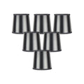 Set Of 6 Black Parchment Gold Lined Drum Chandelier Clip On Lampshade 4X5X5