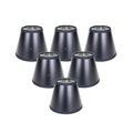 Set Of 6 Black Parchment Silver Lined Chandelier Lampshade 3X5X4