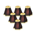 Set Of 6 Black With Gold Liner Chandelier Clip On Lampshade 2X5X5