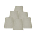 Set Of 6 Chandelier Sand Linen Clip On Lampshade 3X4X4