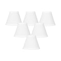 Set Of 6 Chandelier White Linen Clip On Lampshade 3X6X5