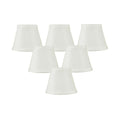 Set Of 6 Clip On Candelabra Lamp Shade Light Oatmeal Fabric 3X5X4