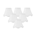 Set Of 6 Down White Scallop Stretch Clip On Candelabra Lampshade 2.5X5X4