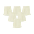 Set Of 6 Egg Shell Pleated Clip On Candelabra Lampshade 3X4X4