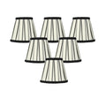 Set Of 6 Eggshell With Black Chandelier Clip On Lampshade 3X5X5