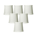 Set Of 6 Light Oatmeal Linen Drum Chandelier Clip On Lampshade 4X5X5
