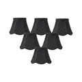 Set Of 6 Pleated Scallop Clip On Candelabra Lampshade Black Fabric 3X5X4