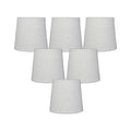 Set Of 6 Sand Linen Drum Chandelier Clip On Lampshade 4X5X5