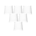 Set Of 6 White Linen Drum Chandelier Clip On Lampshade 4X5X5