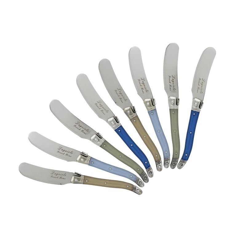 Set Of 8 Blue And Cream French Home Laguiole Spreaders N A