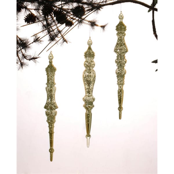 Gold Drop Ornaments Set Of 3