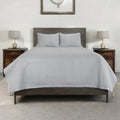 Set Of Three Gray Geometric King Quilt