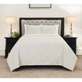 Set Of Three Ivory Geometric King Quilt