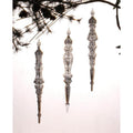 Silver Drop Ornaments Set Of 3