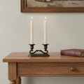 Set Of Two Beige Flameless Taper Candles