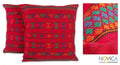 Handmade Desert Ruby Cotton Cushion Set Of Two Covers India
