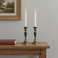 Set Of Two White Flameless Taper Candles