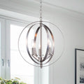 Setsus Chrome 3 Light Chandelier Globe Silver