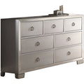 Seven Drawer Dresser With Mirror Insert Front Trim Platinum