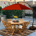 7 Piece Teak Wood Lauderdale Patio Dining Set With Round To Oval Extension Table 2 Arm Chairs And 4 Side Chairs