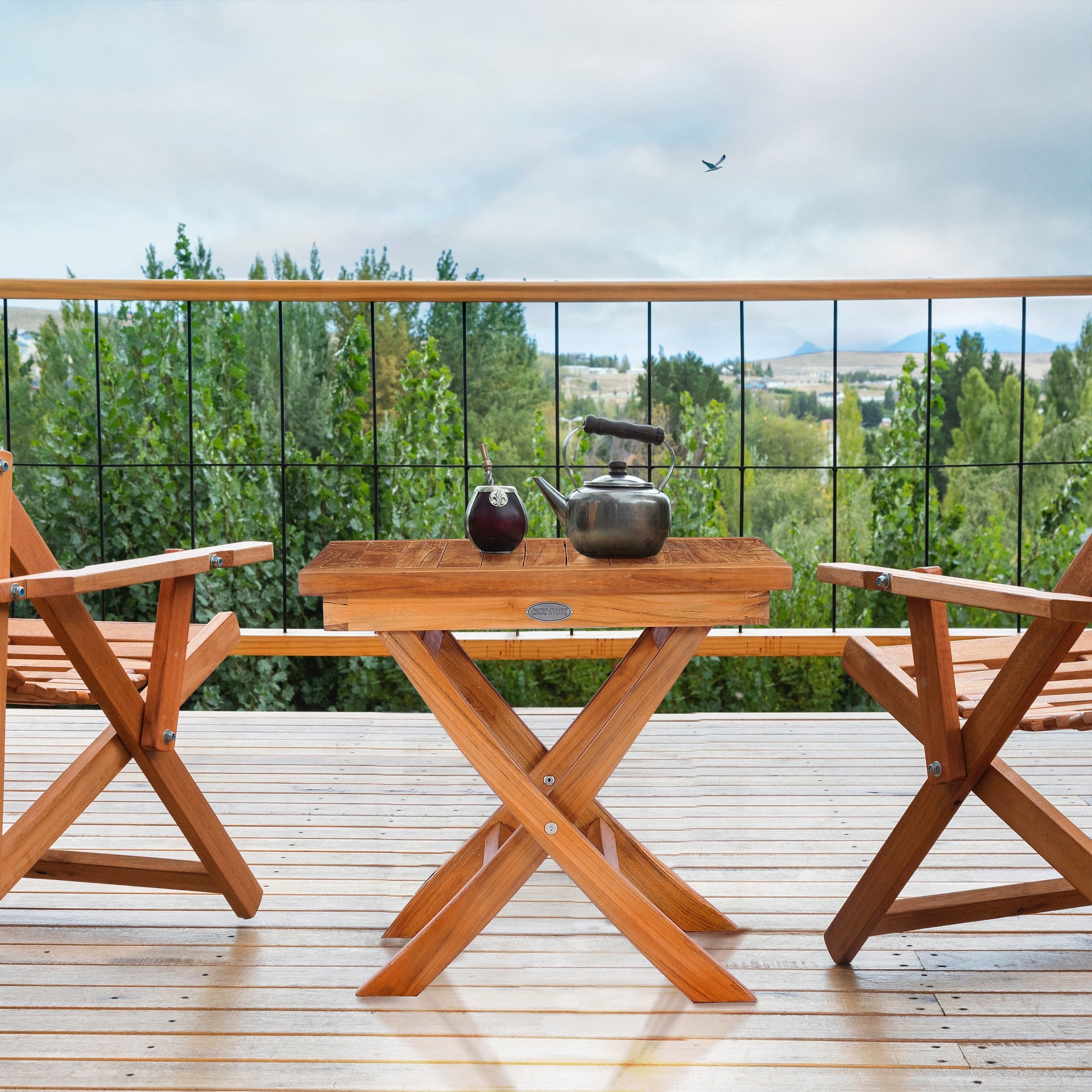 Seven Seas Teak Outdoor Patio Folding End Table