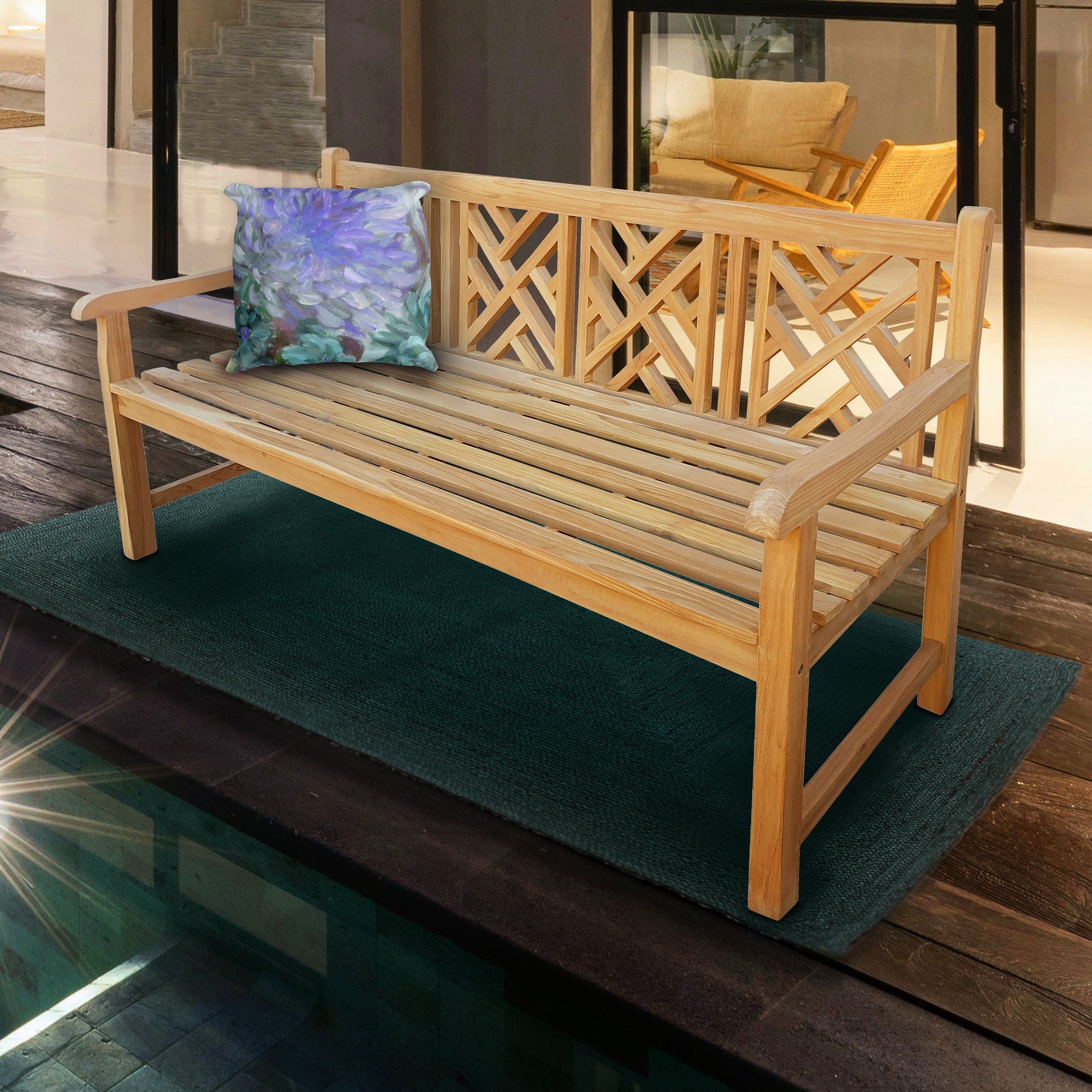 Seven Seas Teak Saint Thomas Outdoor Teak Wood Patio Bench 6 Foot