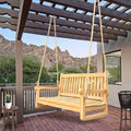 Seven Seas Teak San Juan Teak Wood Double Outdoor Porch Swing 4 Foot