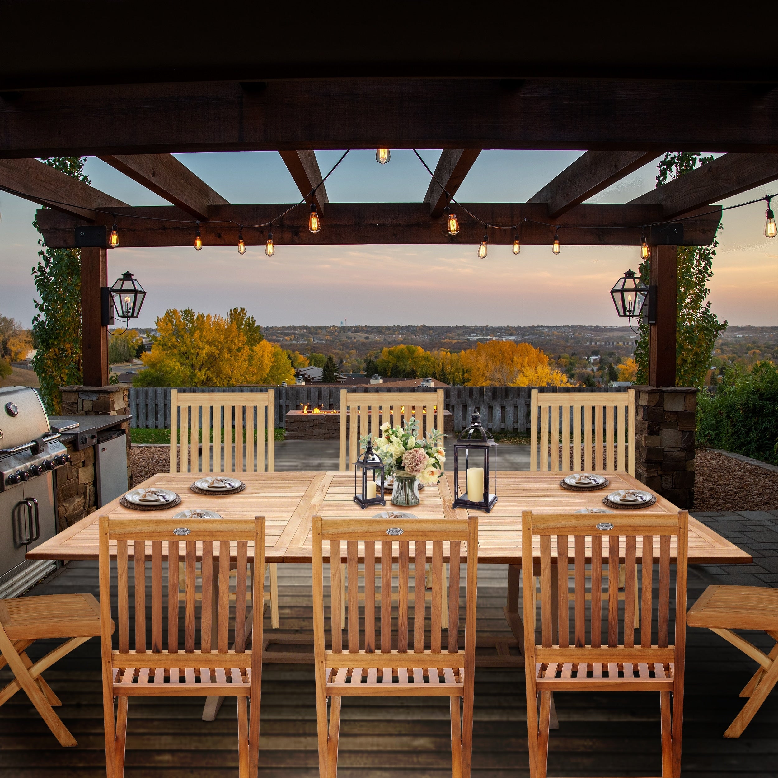 Seven Seas Teak San Juan Rectangular Outdoor Patio Extension Table