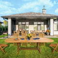 Seven Seas Teak Santa Cruz Teak Wood Oval Double Extension Dining Table 78 To 118 Inches