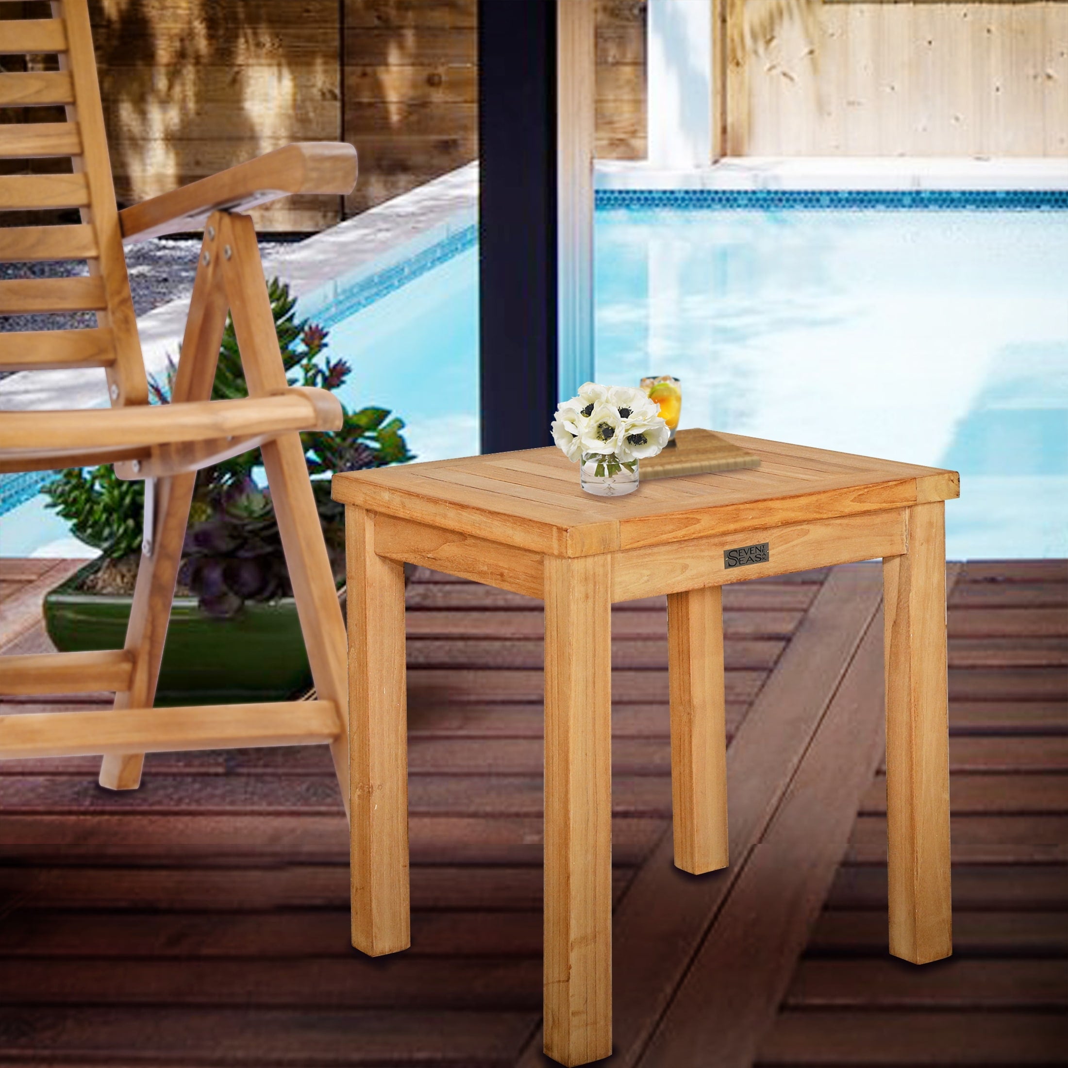 Seven Seas Teak Santa Monica Outdoor Patio End Table