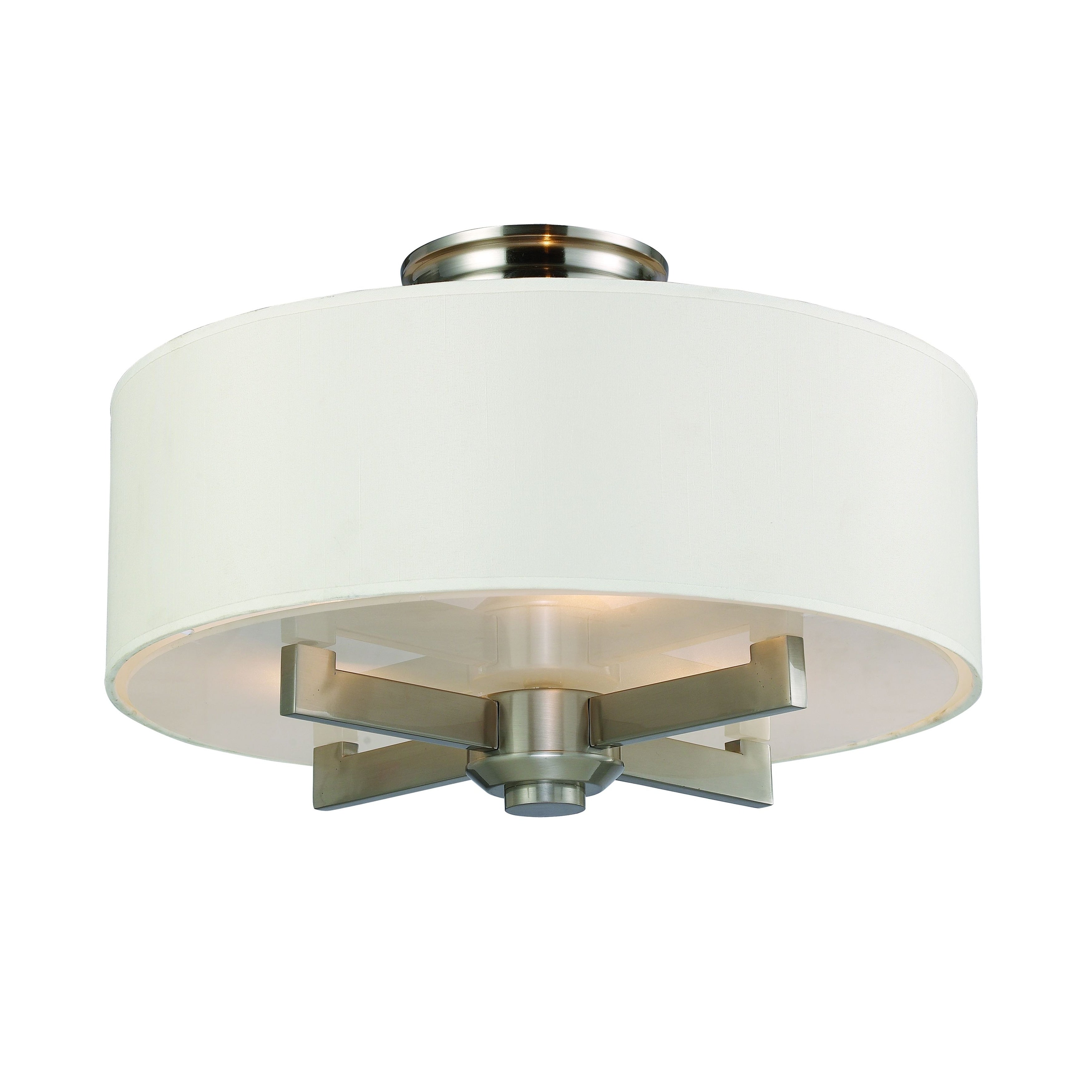Seven Springs 18 Wide 3 Light Semi Flush Mount Satin Nickel 18 Inch W