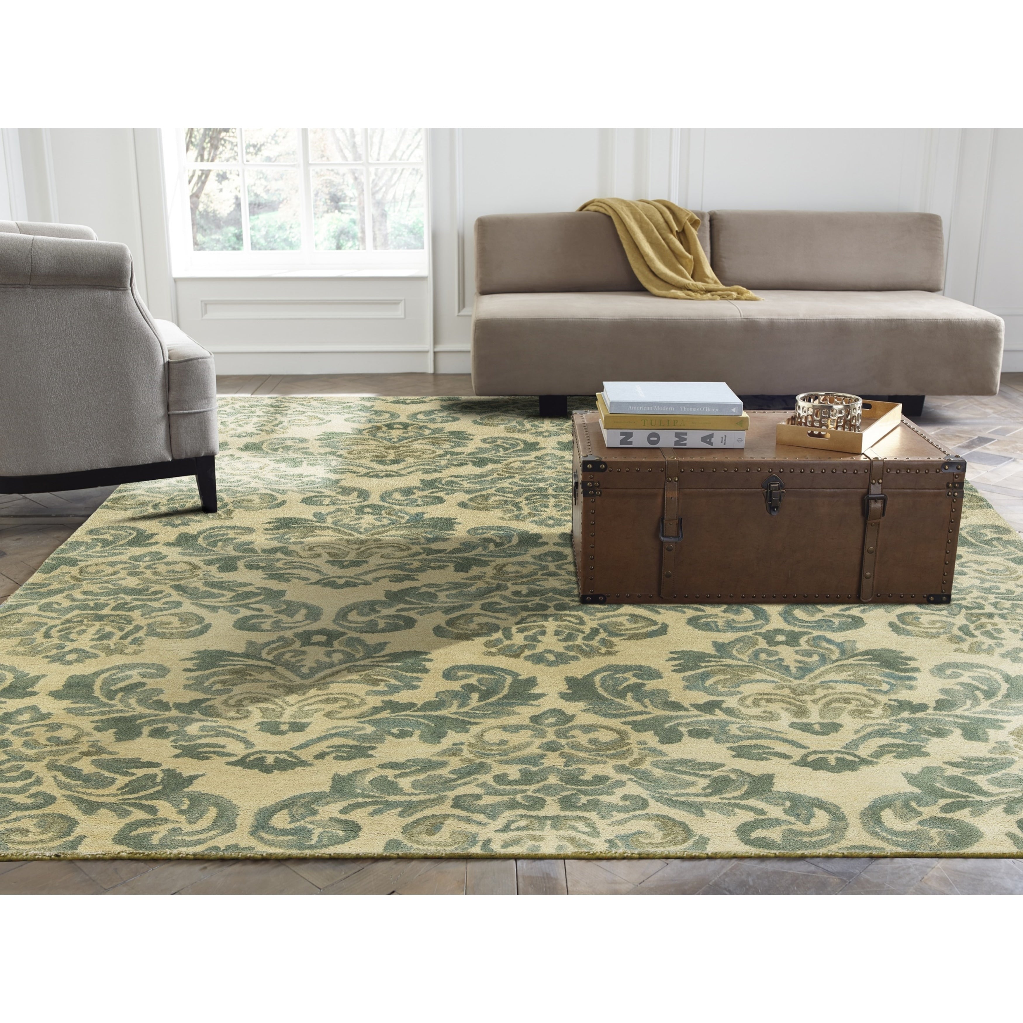 Seville Beige Jade Hand Tufted Area Rug