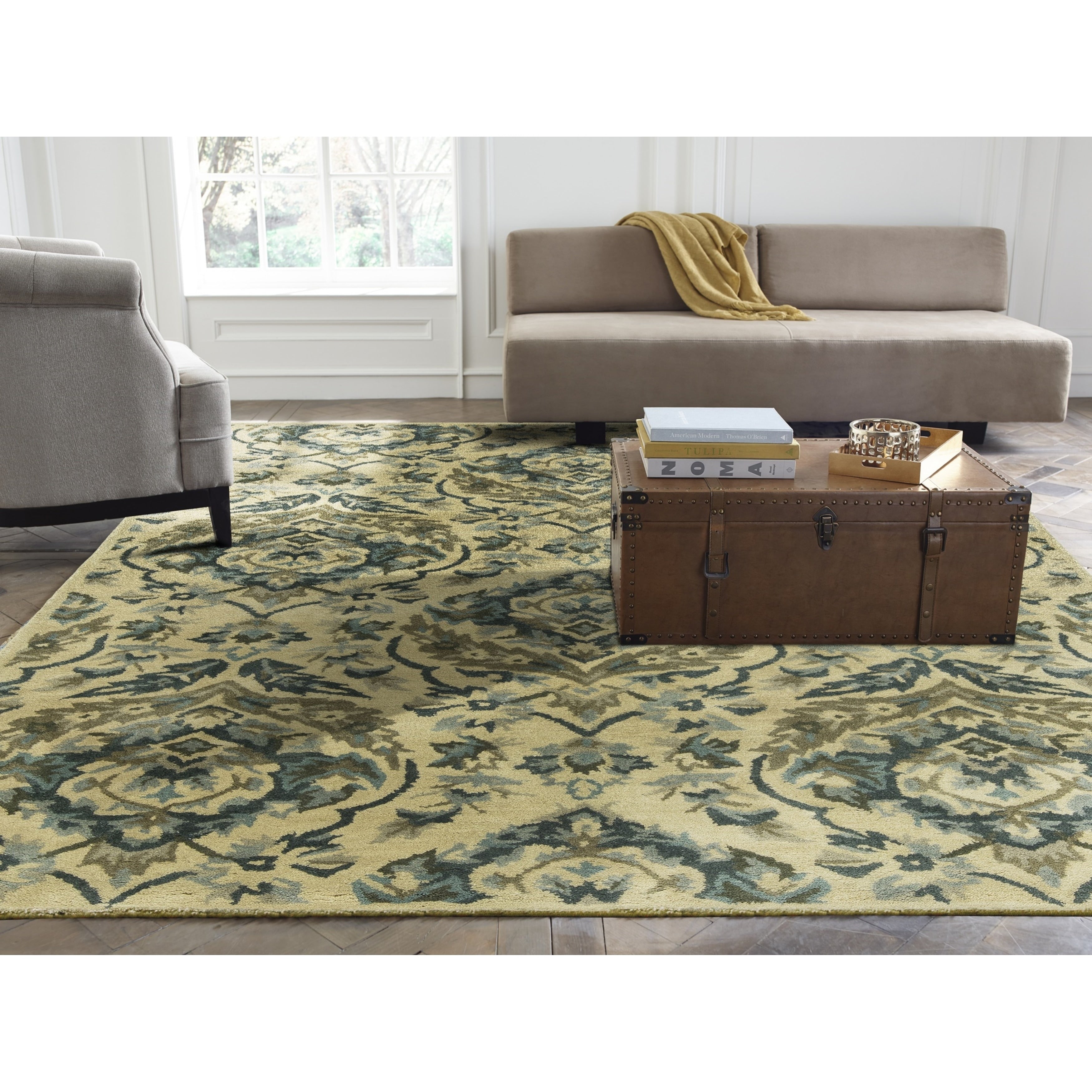 Seville Sand Bluebell Hand Tufted Area Rug