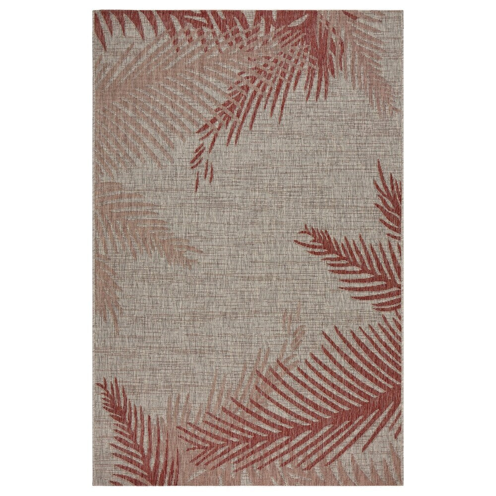 Lr Home Captiva Shaded Palms Beige Black Polypropylene Rug 5 X 7