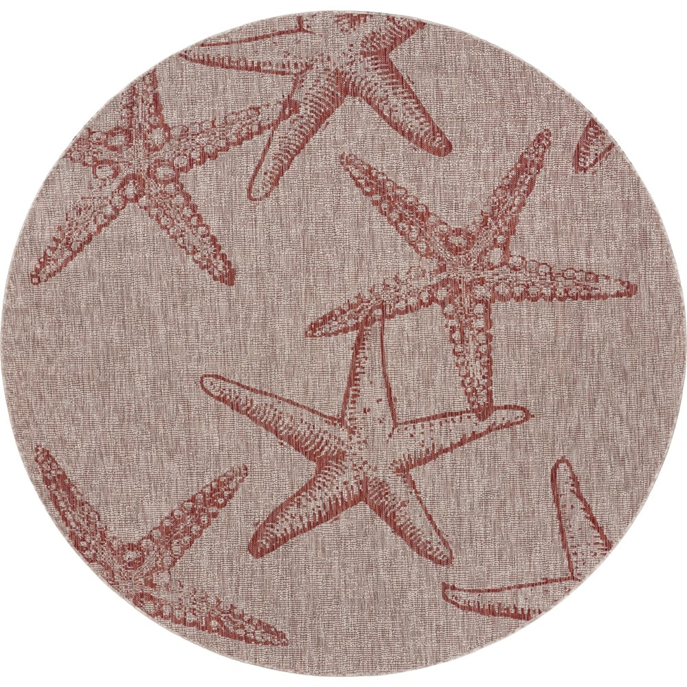 Lr Home Captiva Starry Shores Gray Navy Polypropylene Rug 5 X 7