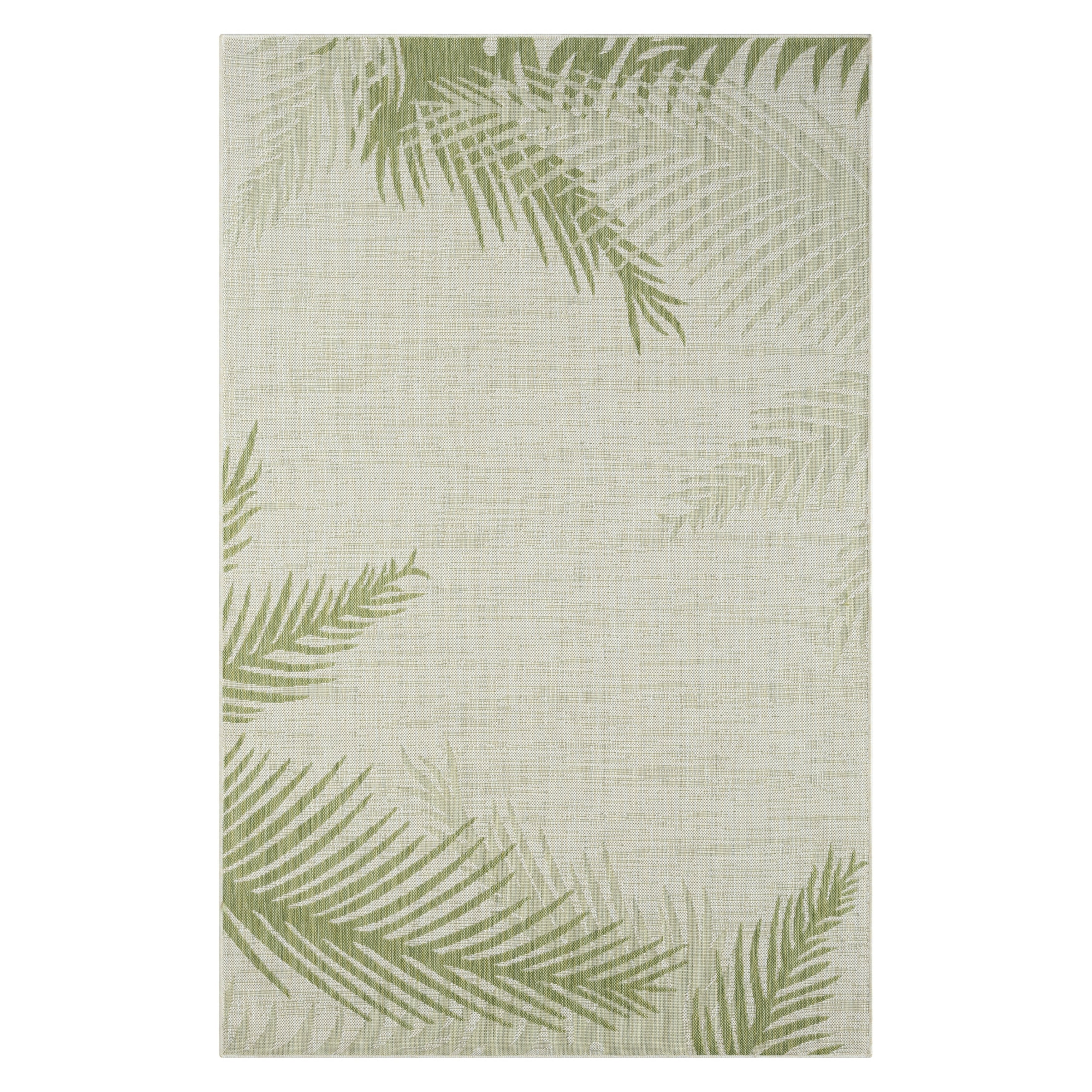 Lr Home Captiva Verdant Palms Beige Pea Polypropylene Rug 5 X 7