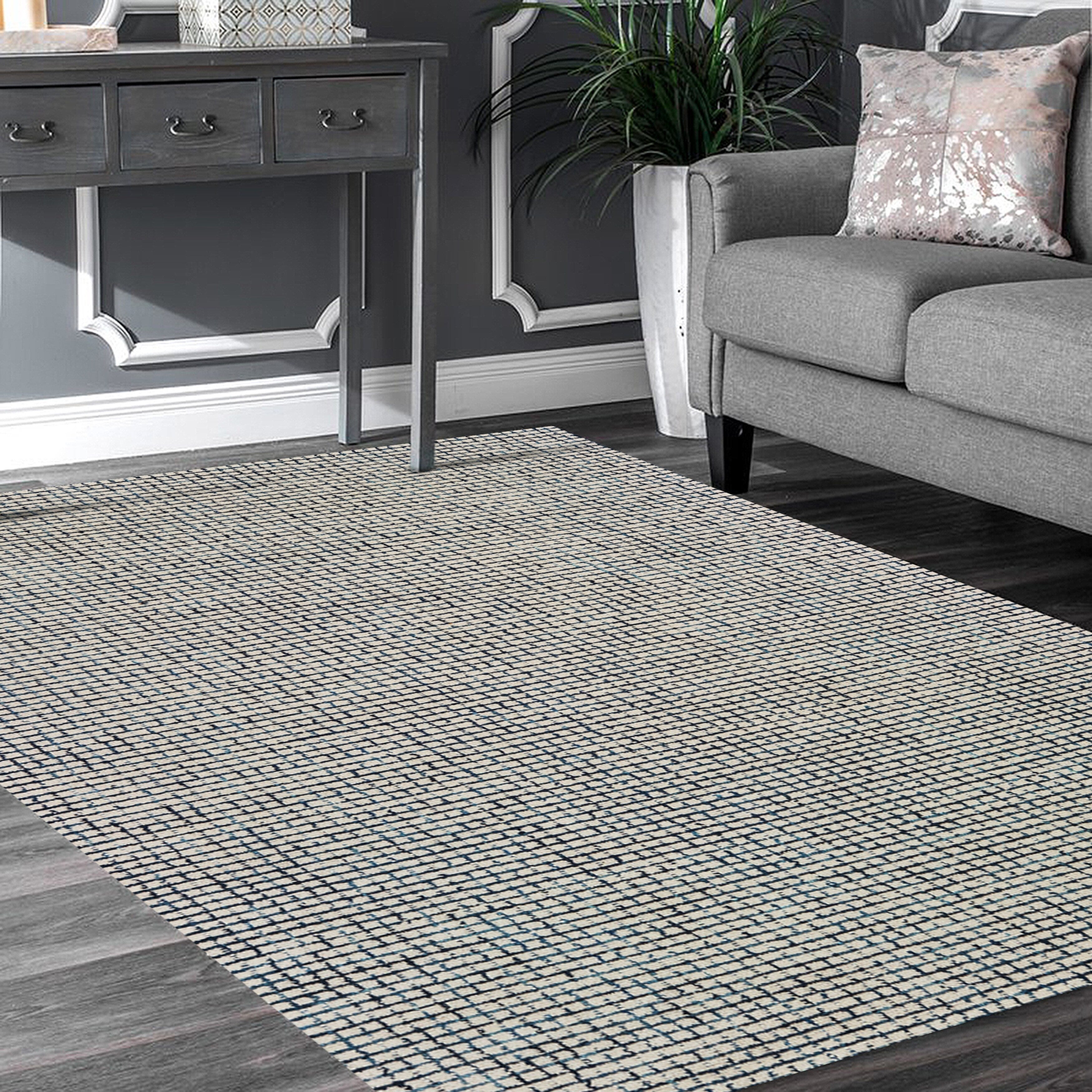 Lr Home Criss Cross Navy Ivory Indoor Area Rug 5 X 79 5 X 79