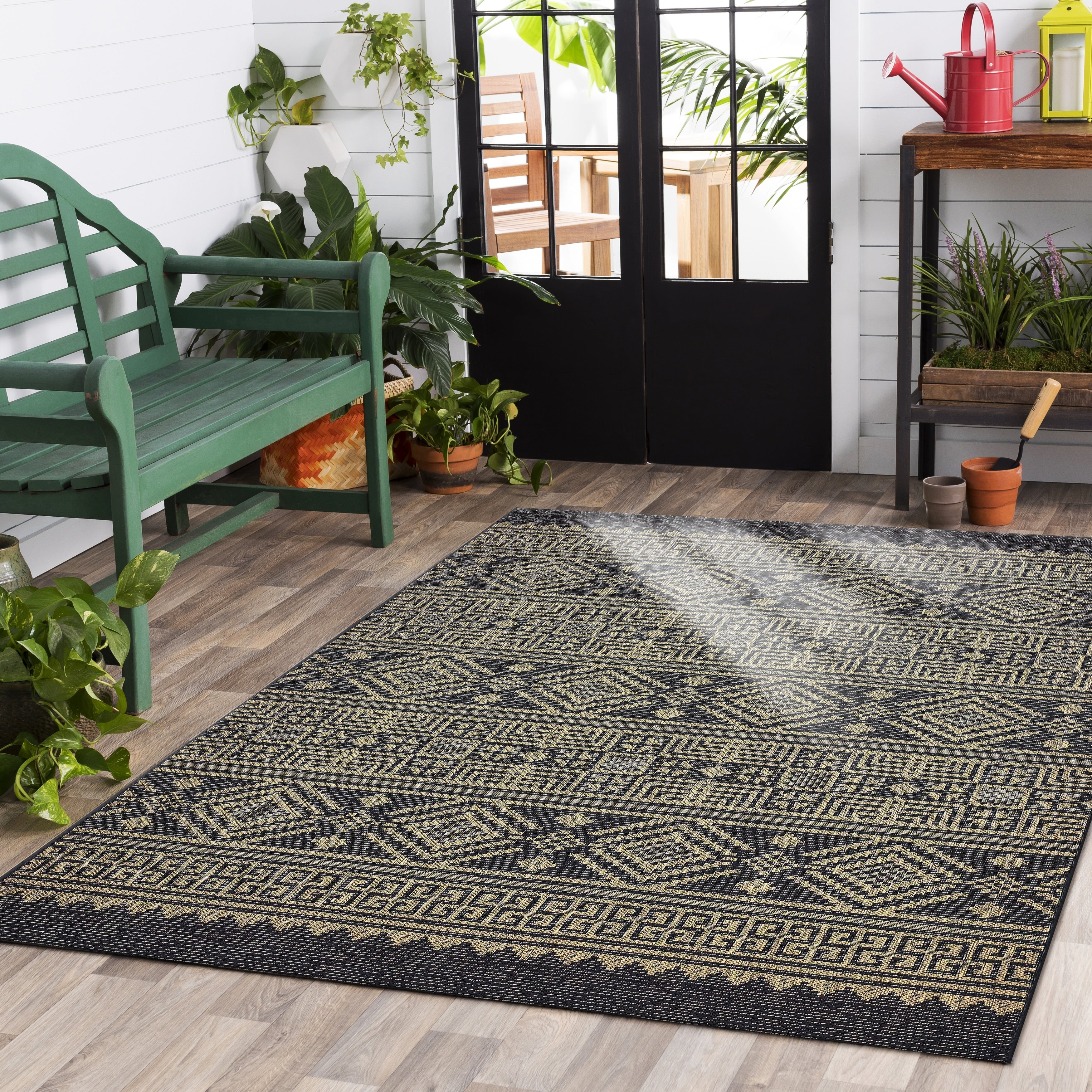 Lr Rome Sun Shower Indoor Outdoor Rectangular Area Rug 5X8 5X 8