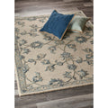 Mirroring Ivory And Blue Floral Bloom Area Rug 50 X 70 50 X 70