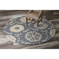 Deep Gray Floral Garden Area Rug 410 Round 410 Round