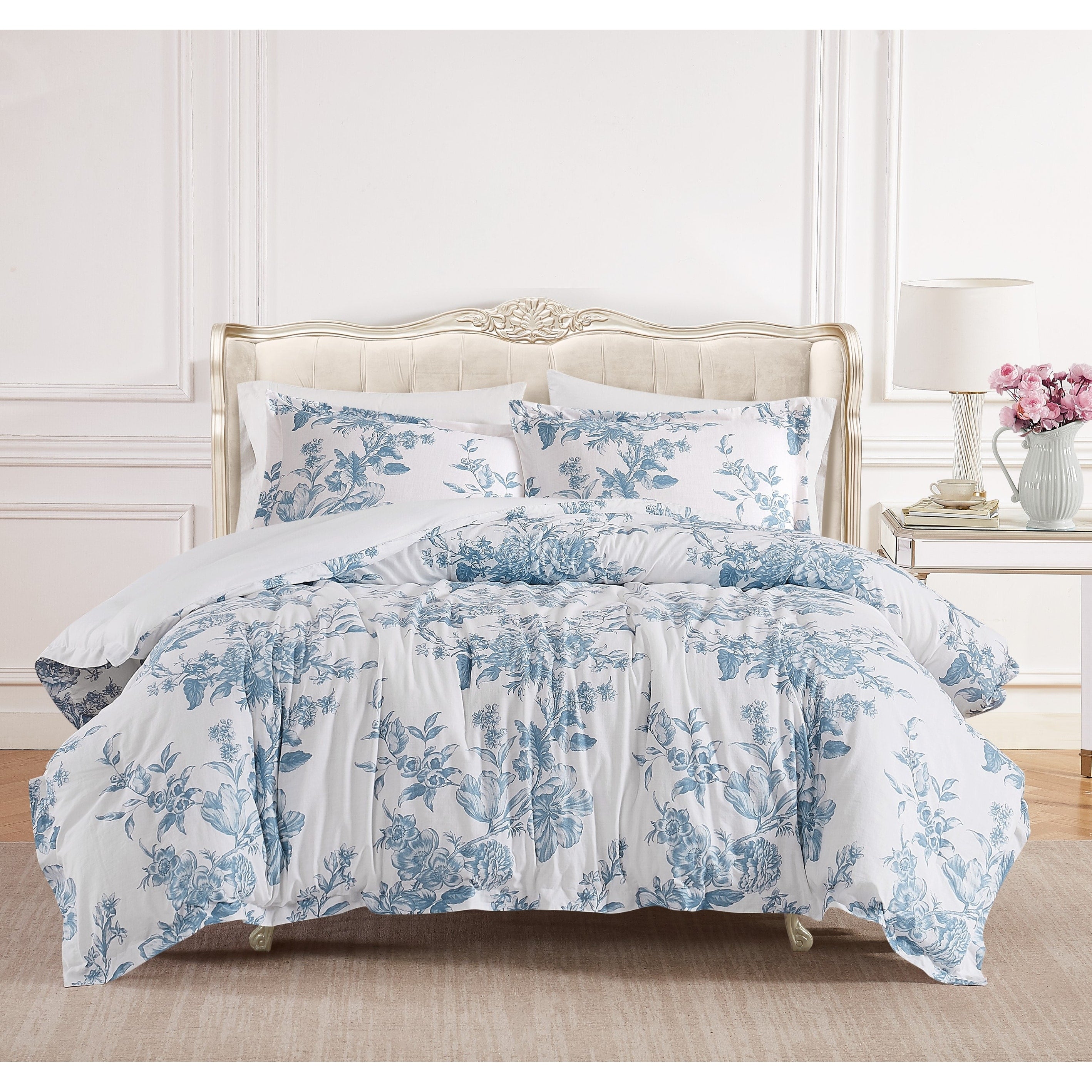 Shabby Chic Floral Toile Comforter Set