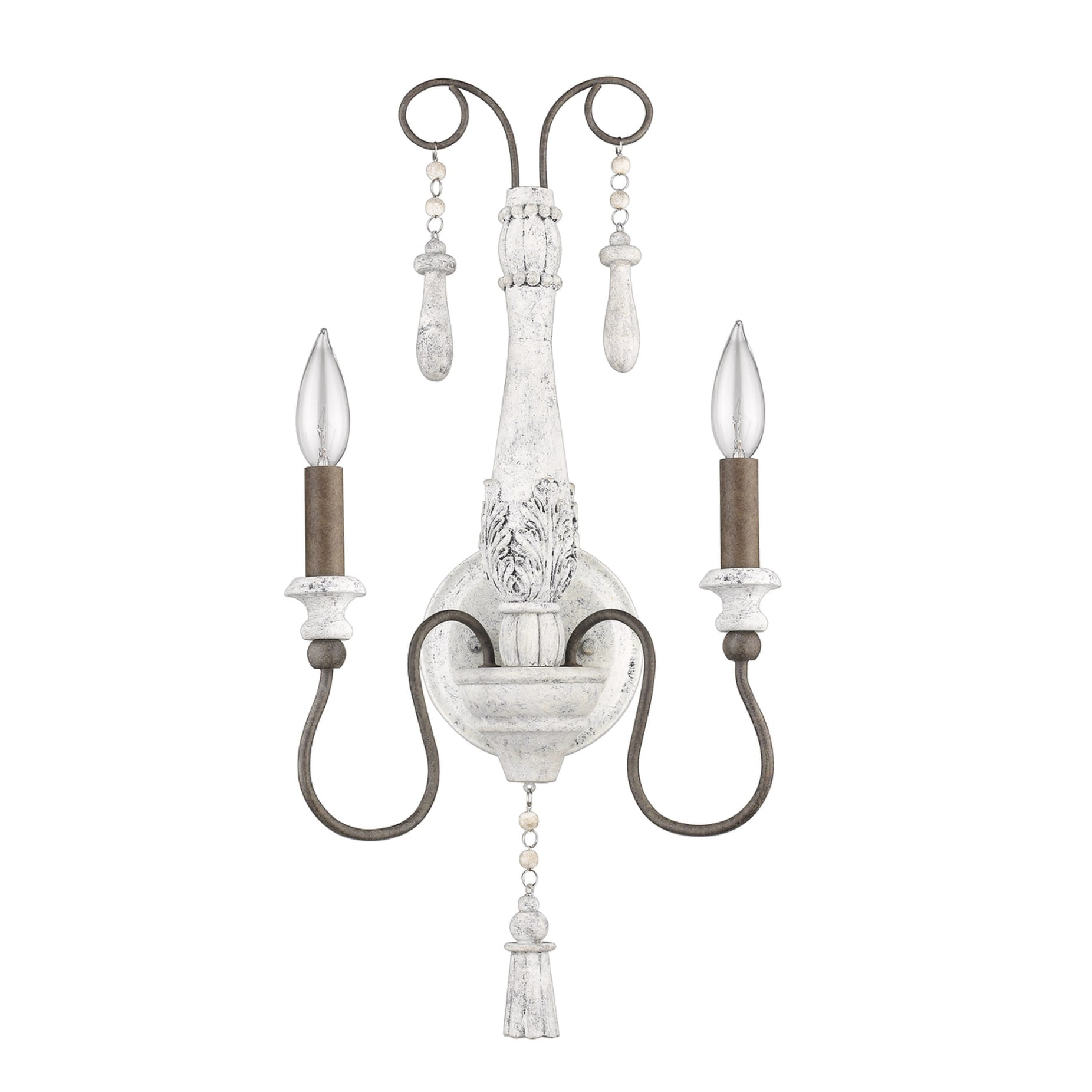 The Gray Barn Bonin Road Shabby Chic French Inspired Distressed White And Iron 1 Light Wall Sconce
