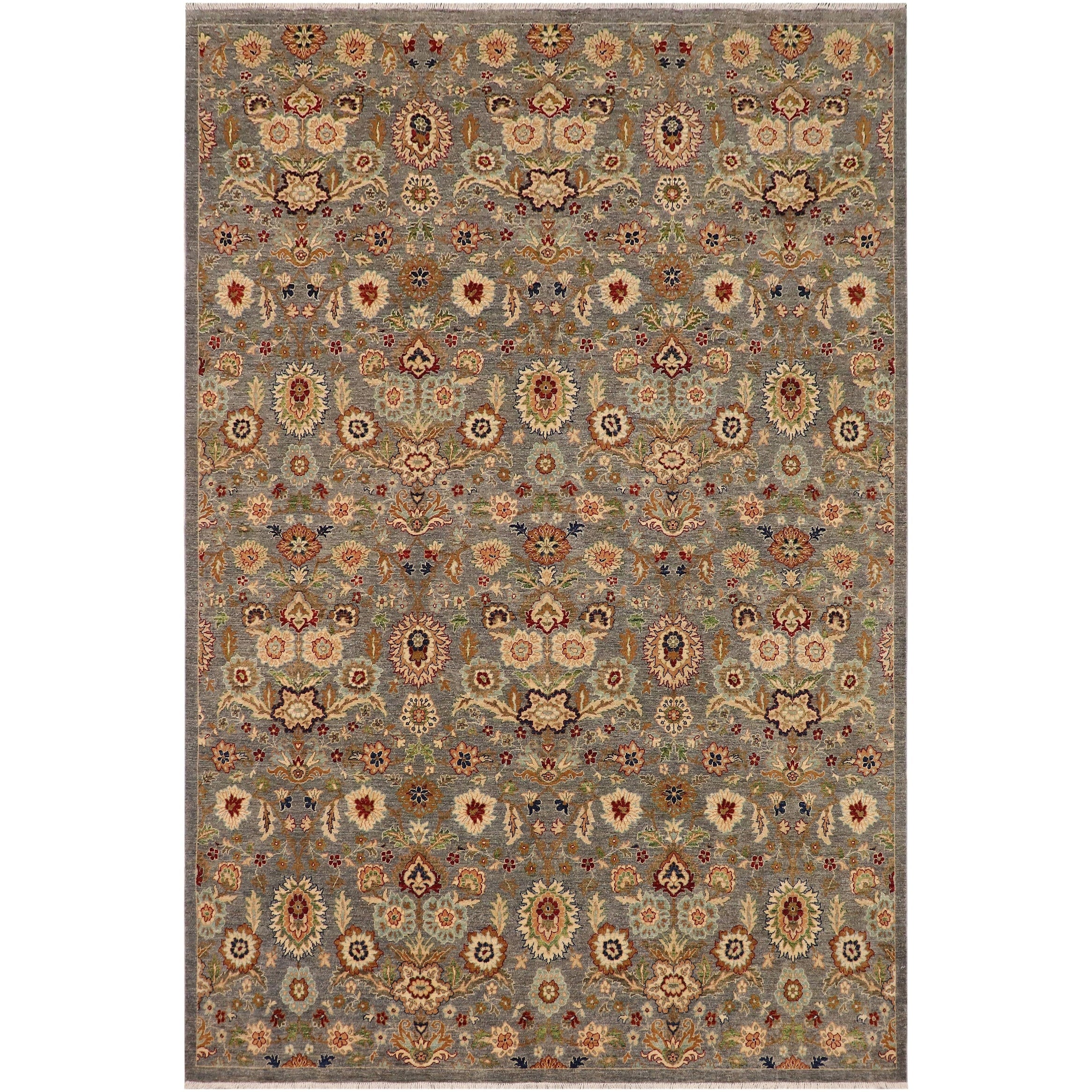 Ziegler Kafkaz Rozanne Gray Red Hand Knotted Wool Rug 90 X 115 90 X 115