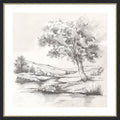 Shaded Tree Beside Quiet Stream By Luna Mavis Wood Framed Wall Art Print